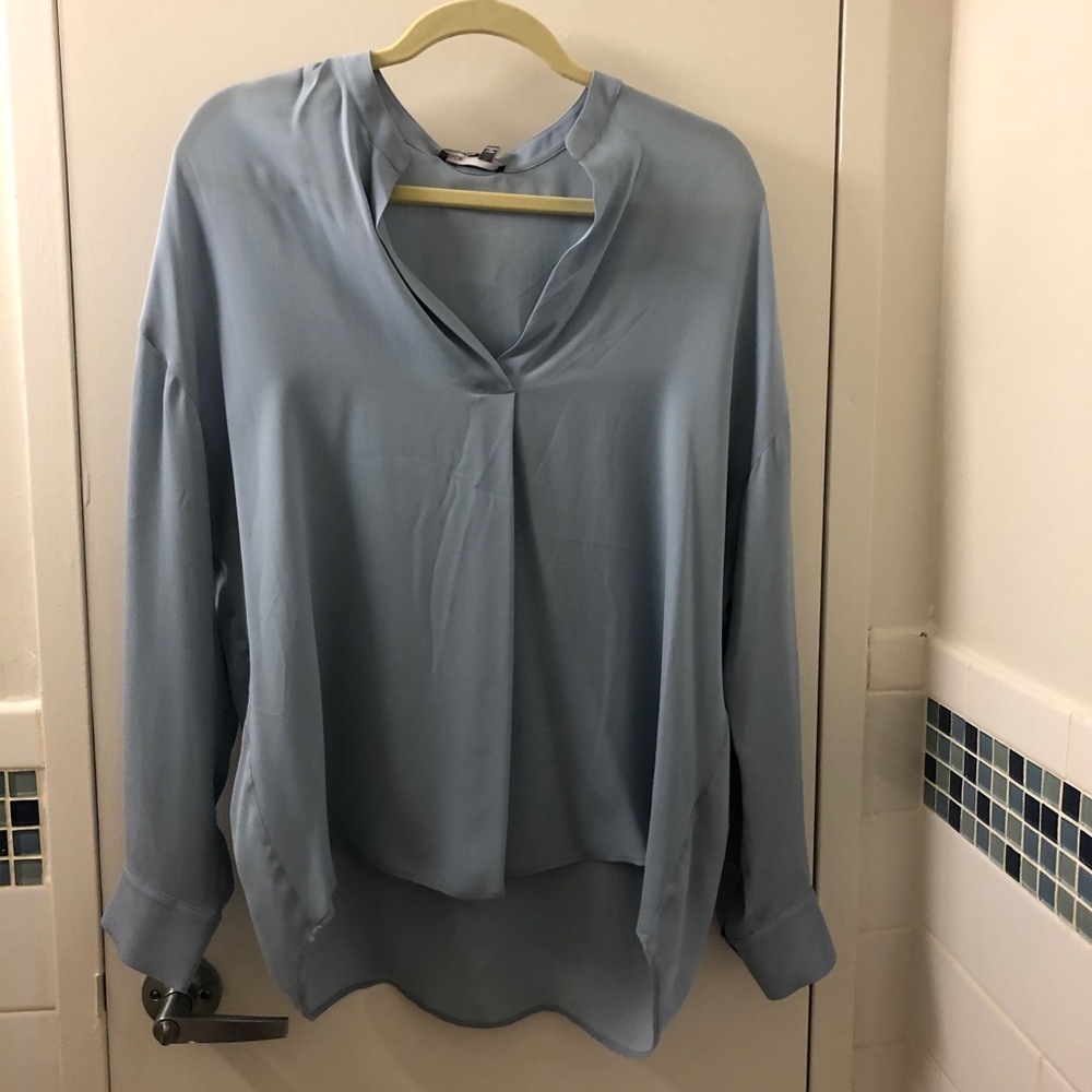 100% Silk Vince Top - long sleeve
